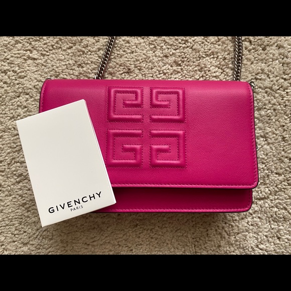 Givenchy Fuchsia Emblem Crossbody Bag/Clutch - Picture 6 of 9